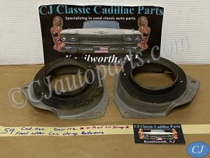 OEM 1958 1959 1960 Cadillac Deville Eldorado Fleetwood RIGHT & LEFT UPPER FRONT COIL SPRING RETAINERS SEATS CUPS WITH INSULATOR (PAIR) #1468883 LH/#1468884 RH